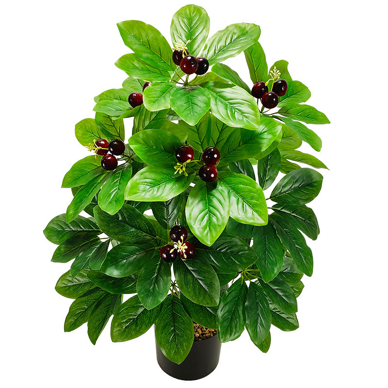 Artificial Plants Small Tree Home Garden Decoration Bonsai 18 Leaves Artificial Money Tree with Fruit