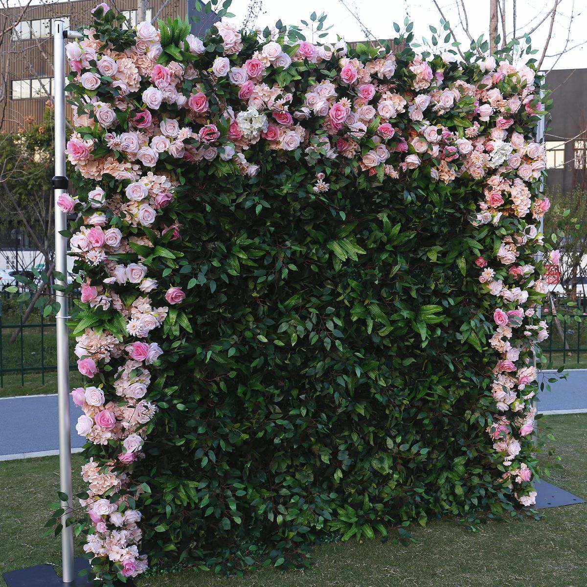 High quality backdrop flower wall roll up artificial plant wall hanging fake flowers for door shop decor