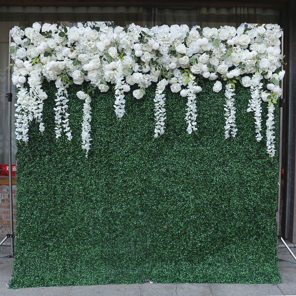 High quality backdrop flower wall roll up artificial plant wall hanging fake flowers for door shop decor