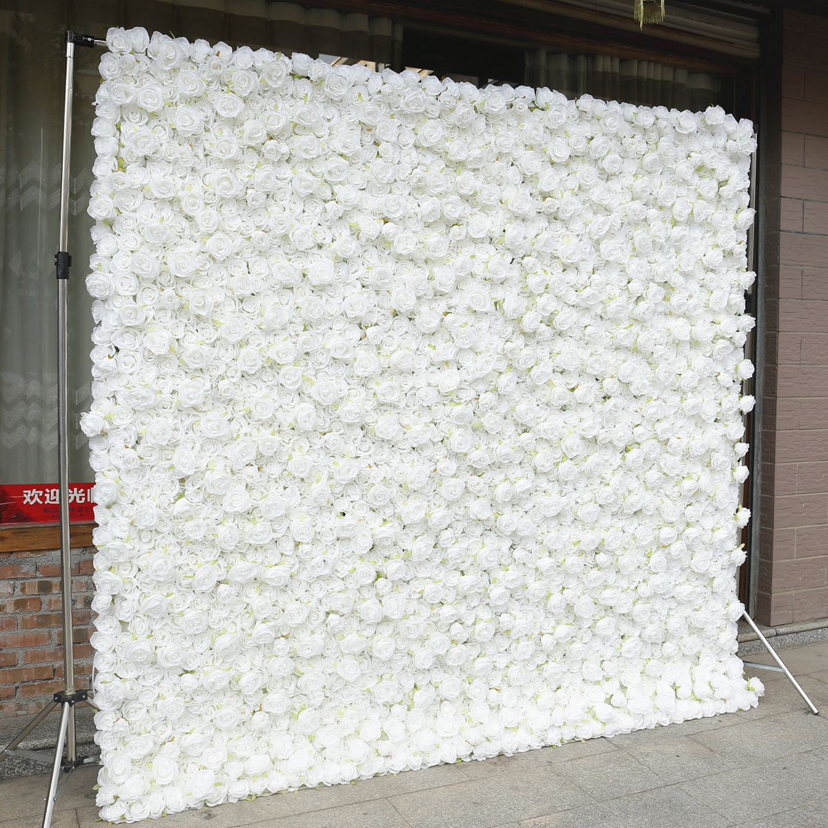 Wedding and Party Decor Artificial White Rose Artificial 3D Flower Wall