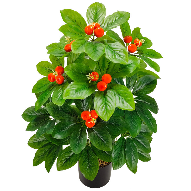 Artificial Plants Small Tree Home Garden Decoration Bonsai 18 Leaves Artificial Money Tree with Fruit