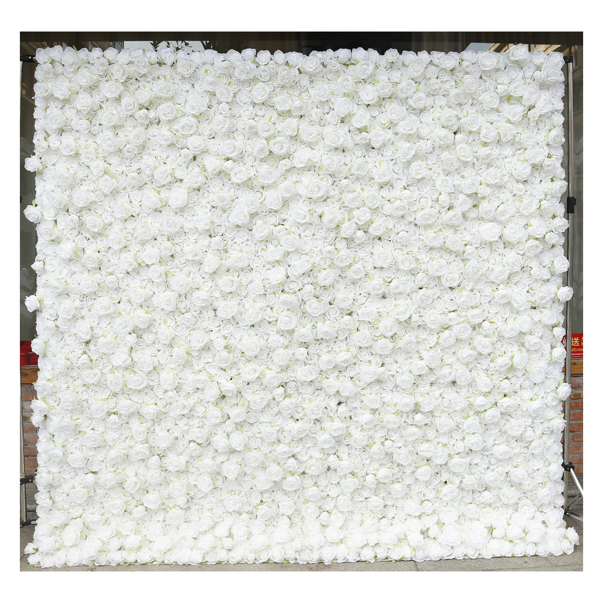 Wedding and Party Decor Artificial White Rose Artificial 3D Flower Wall