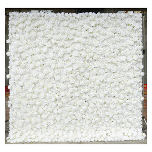 Wedding and Party Decor Artificial White Rose Artificial 3D Flower Wall