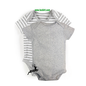 online Baby kids Cloths Knitted Romper Factory custom organic cotton baby clothes plain baby romper undyed melange romper