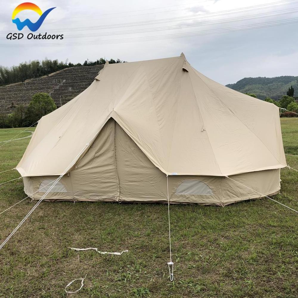 High Quality Outdoor Leisure Safari Tent Luxury Canvas Glamping Family Camping Tent Waterproof Large Glamping Tent Manufacturers