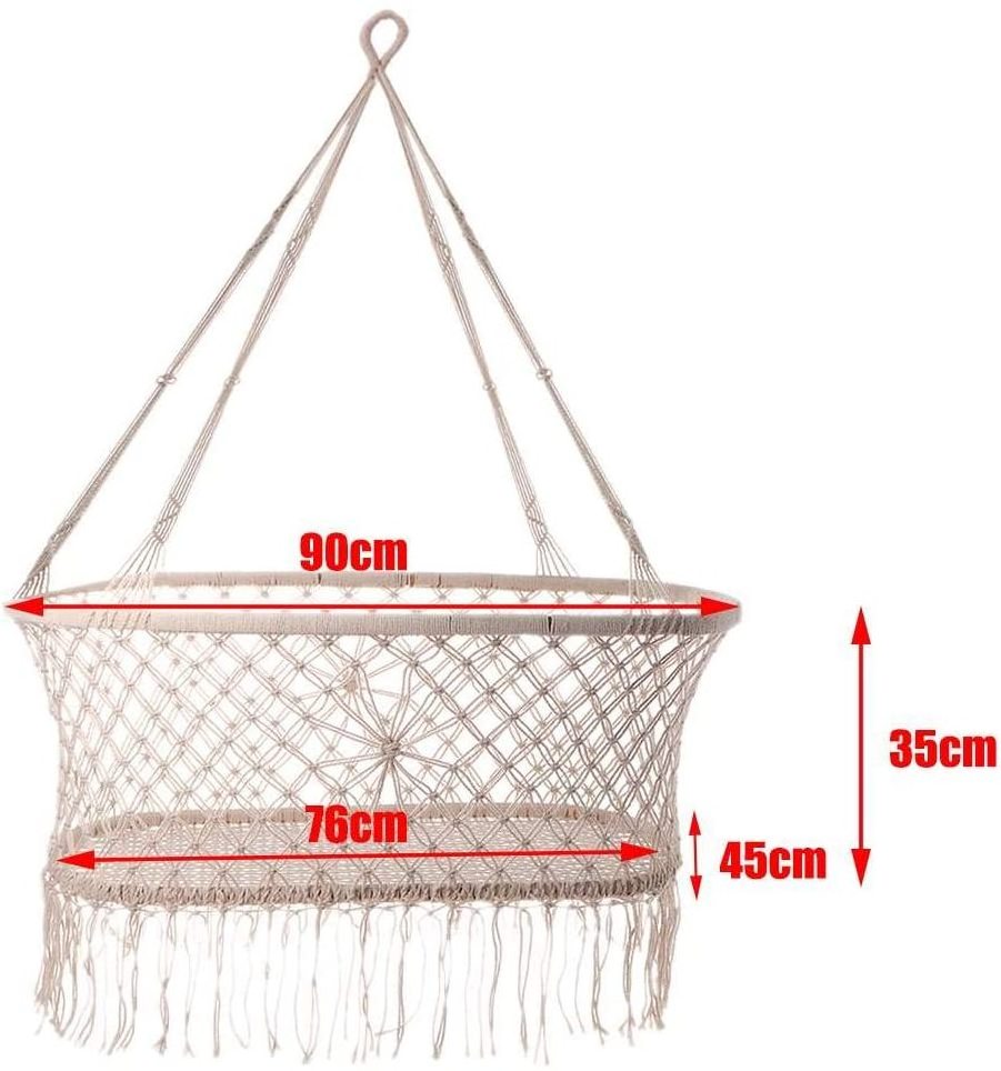 Indoor Hanging Swing Baby Sleep Hammock Bed with Tassels Stroller Fringes Knit Hanging Bassinet Swing Sleep Bed Hammock for Baby