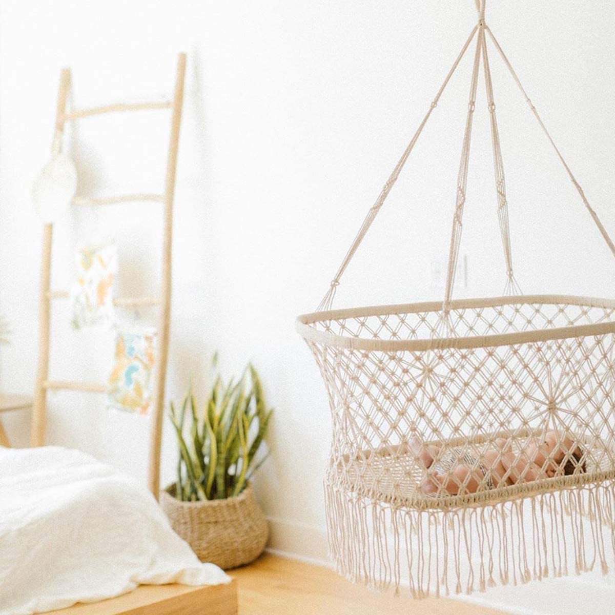 Macrame Baby Swing Chairs Handmade Indoor Hanging Chair Toddler Swing Hammock Chair Baby Hammock Sleeping Bed