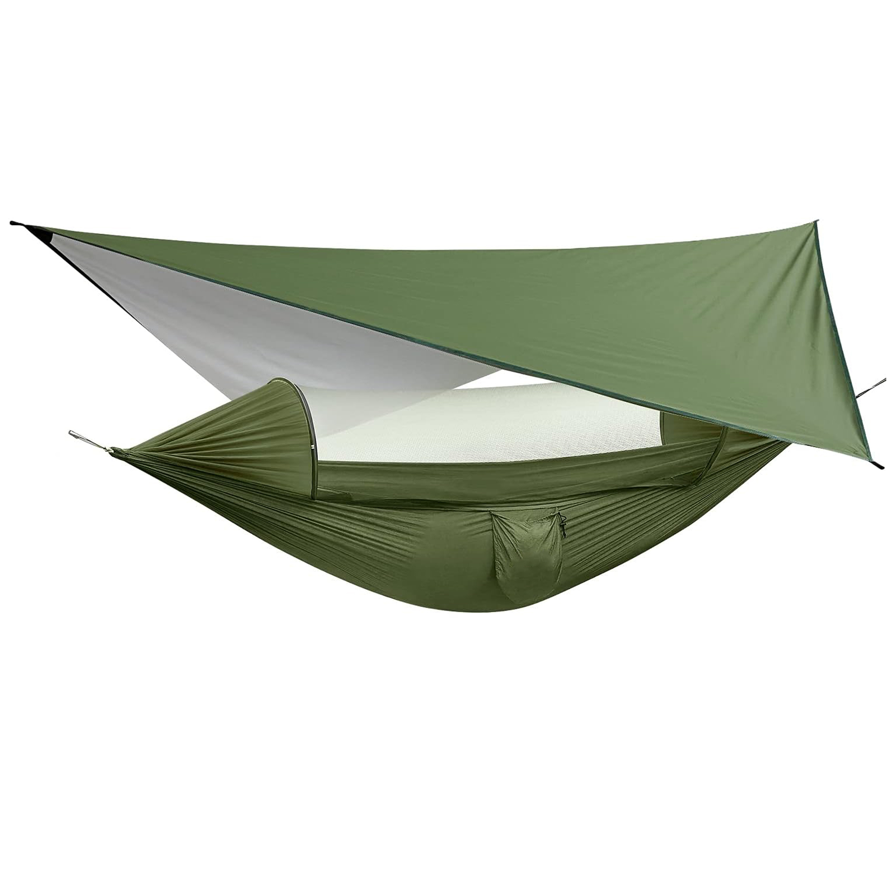 Outdoor Camping Mosquito Hammock With Rain Fly Double Person Portable Warm Quilted Pop Up Nylon Hammock Tent Underquilt Hammock