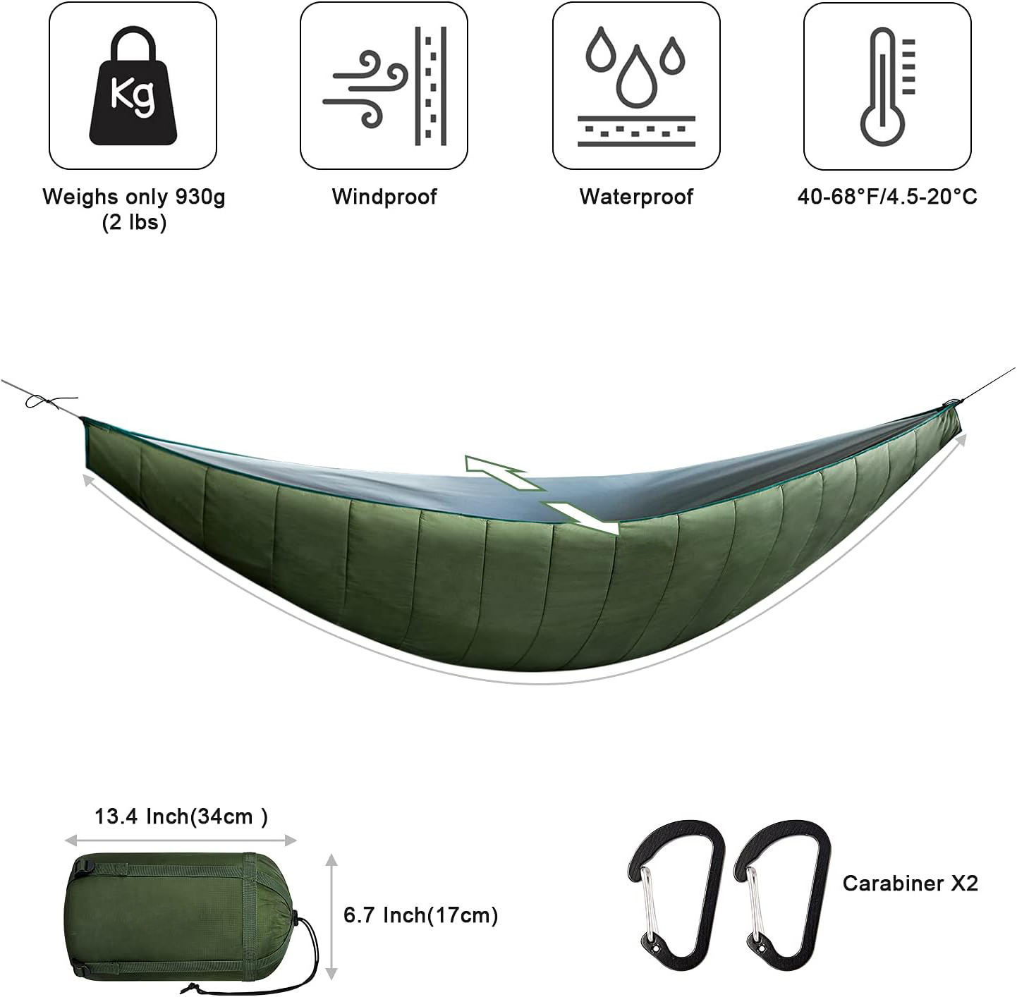 Outdoor Camping Mosquito Hammock With Rain Fly Double Person Portable Warm Quilted Pop Up Nylon Hammock Tent Underquilt Hammock