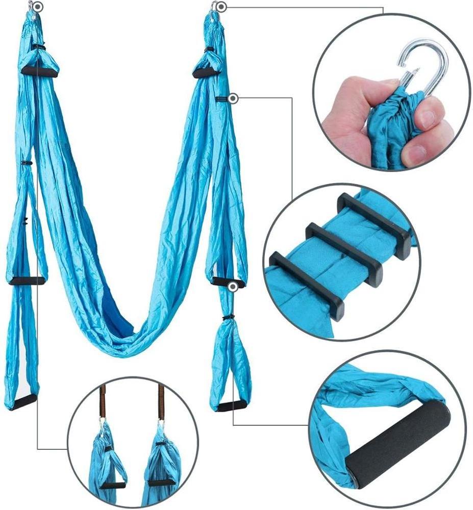 GSD Customized Air Yoga Hammock Outdoor Hiking Lightweight Nylon Swing Camping Hammock Indoor Rings to Adjust Yoga Hammock Cloth