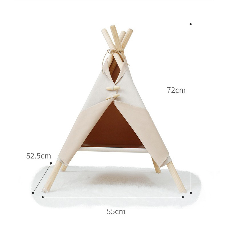 New Style Indoor Felt Pet Tent Teepee Pet Toy Pet House Dog Bed Dog Tent Indian Cat Play Cotton Tipi Tent