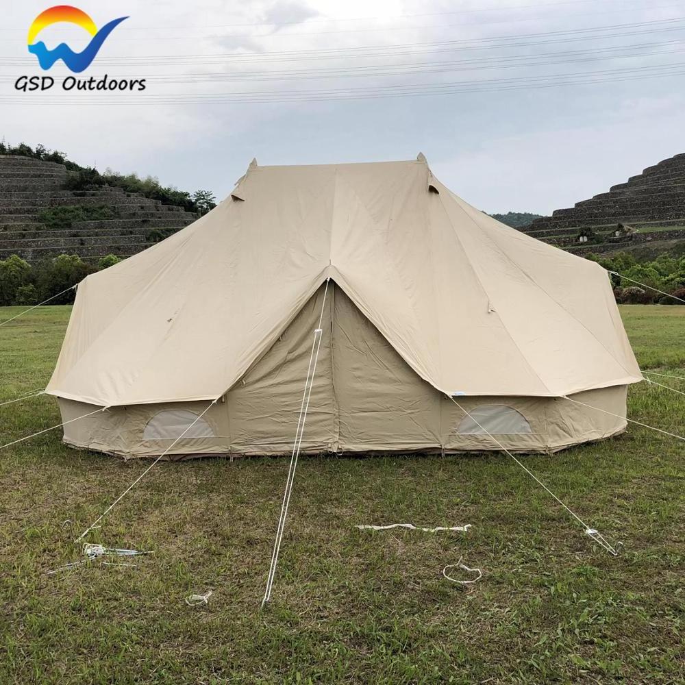 High Quality Outdoor Leisure Safari Tent Luxury Canvas Glamping Family Camping Tent Waterproof Large Glamping Tent Manufacturers