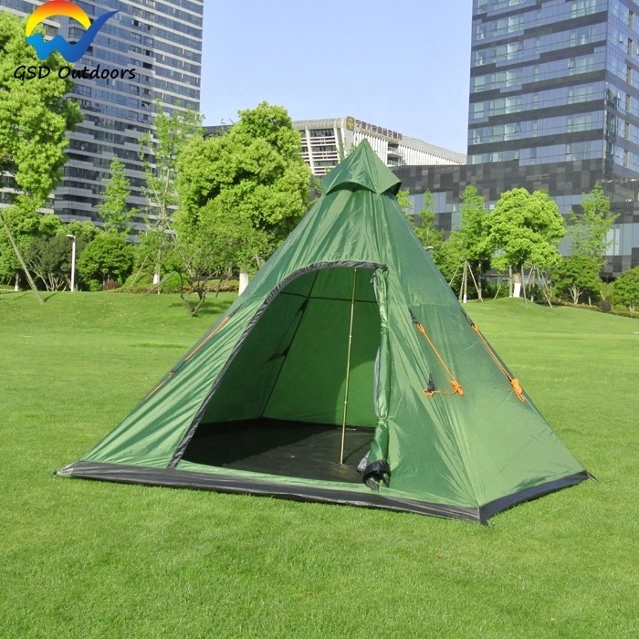 Wholesale Large Tipi Tent Outdoor Camping Tent 4 Person large Family Hexagon Pyramid Teepee Tent