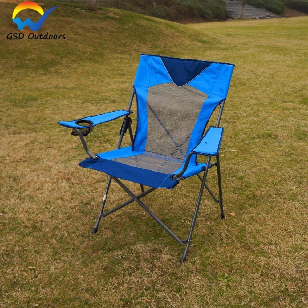 GSD Backrest Chair Outdoor Waterproof Camping Chair Foldable Adult Beach Chair with Armrest Holder and Storage Carry Bag