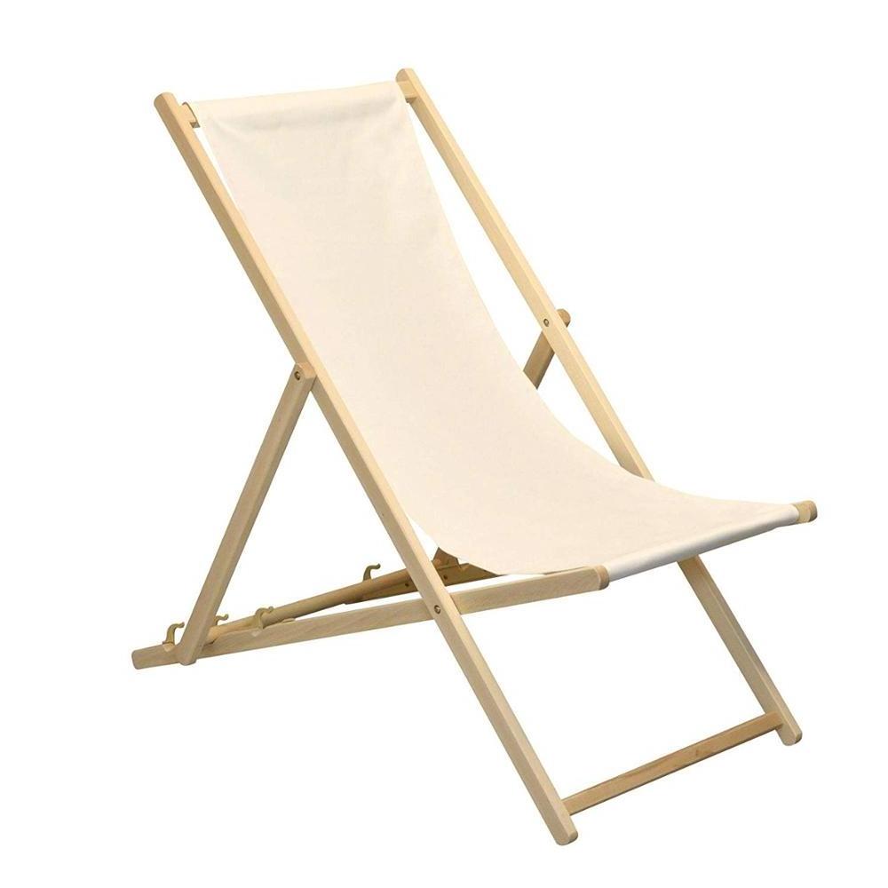 China Manufacturer Outdoor Folding Adjustable Beach Garden Wooden Deck Chairs Traditional Wood Beach Camping Chair