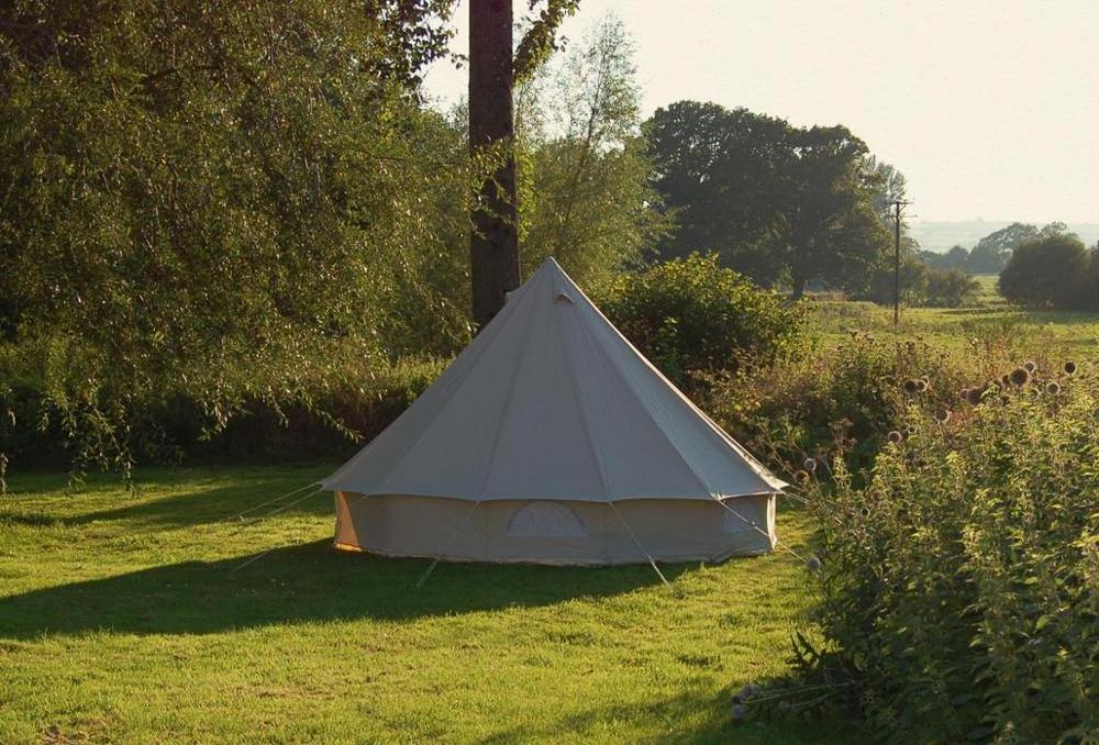 Hunting Glamping Bell Tent 6m Outdoor Stretch Awning Canopy Tent Waterproof Cotton Canvas Yurt Bell Tent with Jacket Stove