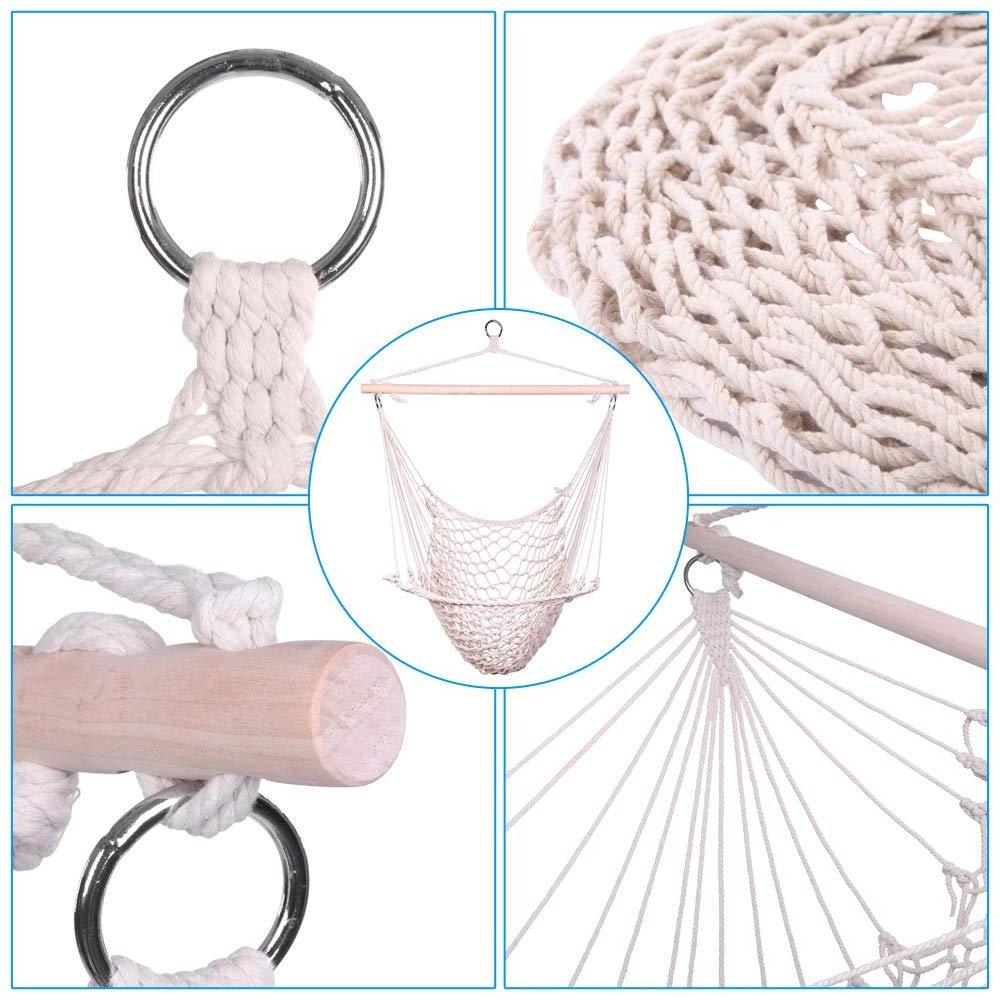 Cotton Netting Swing Chair Hammock Outdoor Portable Compact Hanging Hammock Canvas Rope Weave Mesh Macrame Hammock