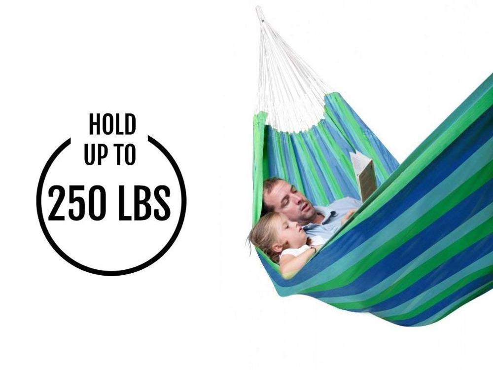 Double Two Person Cotton Fabric Canvas Travel Hammock Bed Outdoor Ultralight Camping Hammock Portable Beach Swing Bed