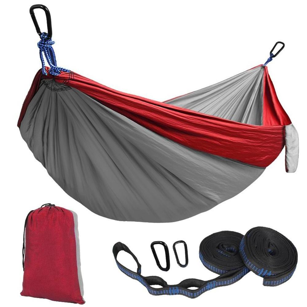 Nylon Camping Hammock Outdoor Double Person Travel Leisure Hammock Bed Ultralight Hammock Hanging Swing chair Bed