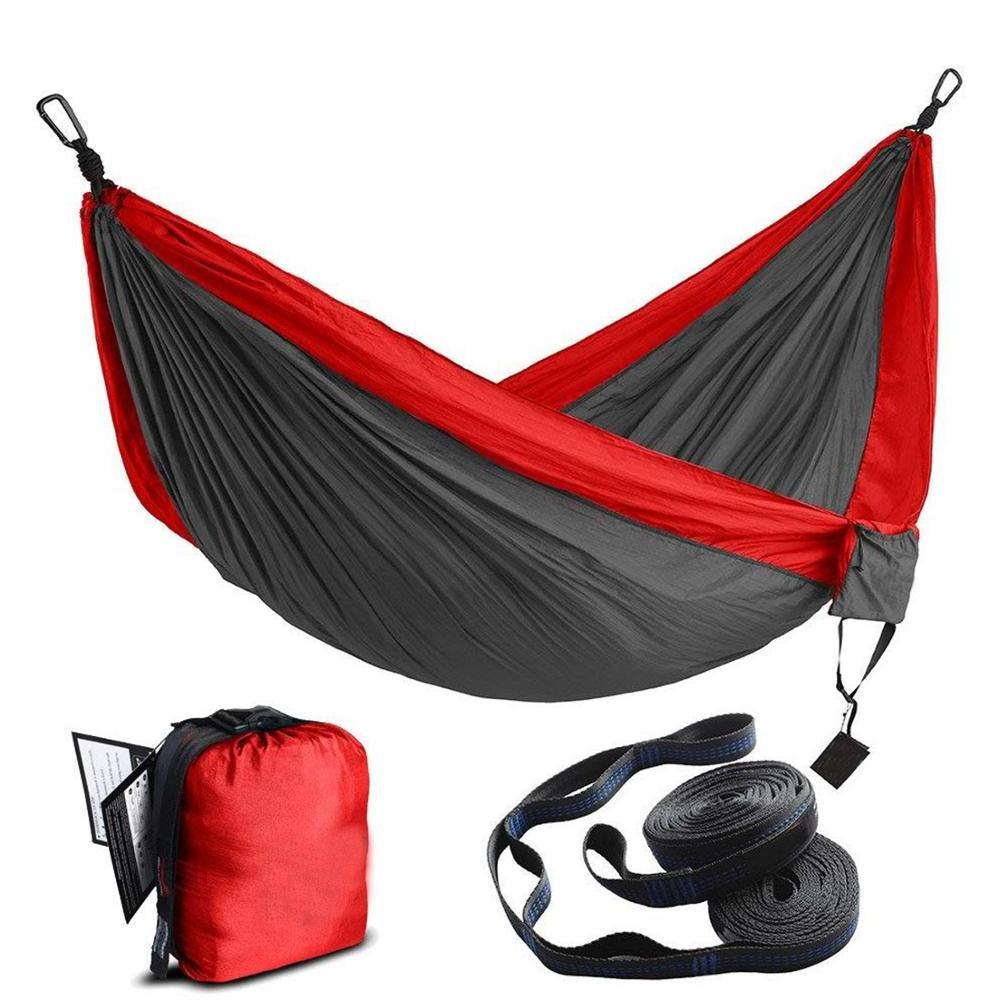 Nylon Camping Hammock Outdoor Double Person Travel Leisure Hammock Bed Ultralight Hammock Hanging Swing chair Bed