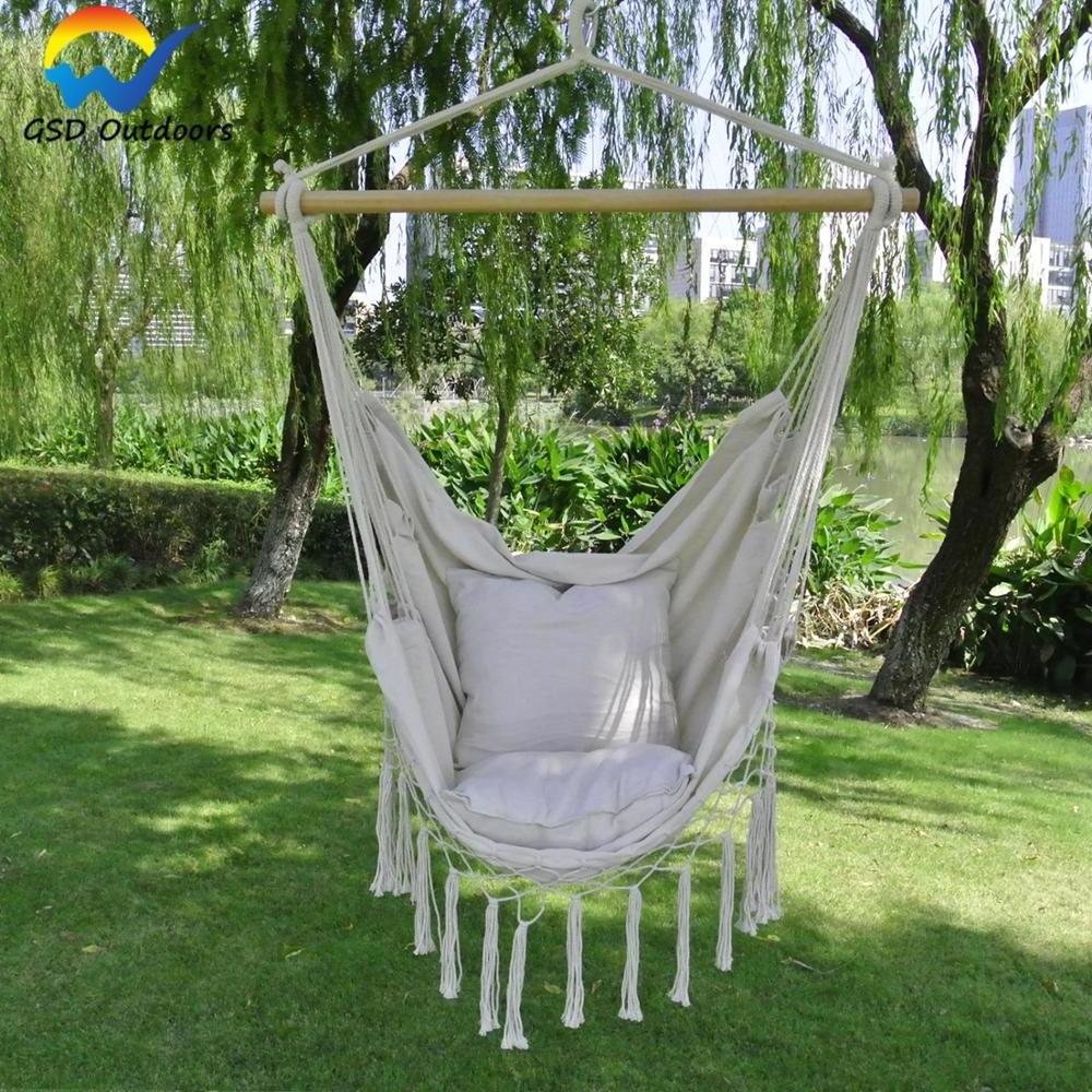 Wholesale Cheap Garden Hanging Rope Hammock Chair Porch Swing Seat Chair for Yard Porch Patio Hanging Chair Swing Hammock