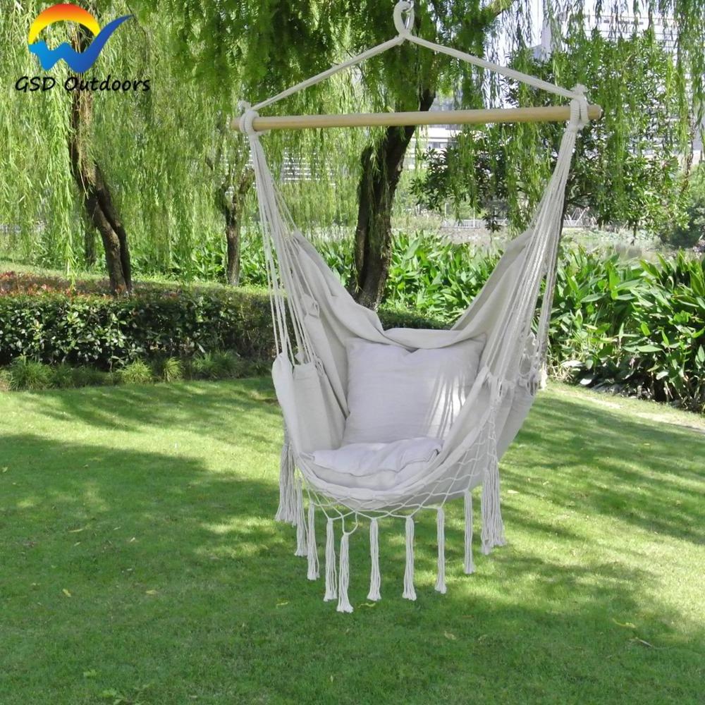 Wholesale Cheap Garden Hanging Rope Hammock Chair Porch Swing Seat Chair for Yard Porch Patio Hanging Chair Swing Hammock