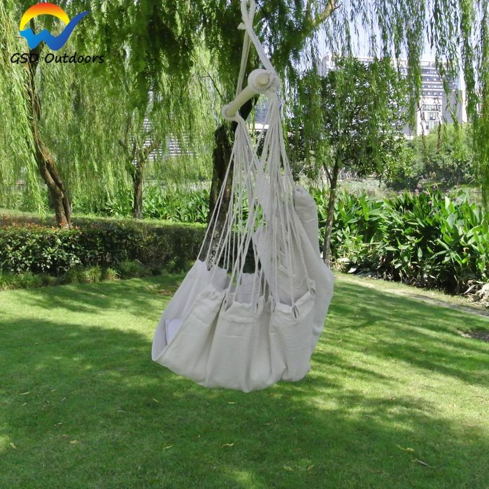 Portable Hammock Canvas Chair Outdoor Hanging Swing Chair Seat with Pillows for Indoor Leisure Ceiling Hang Swing Hammock