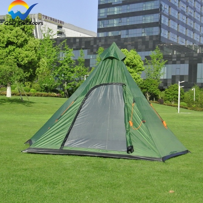 Wholesale Large Tipi Tent Outdoor Camping Tent 4 Person large Family Hexagon Pyramid Teepee Tent