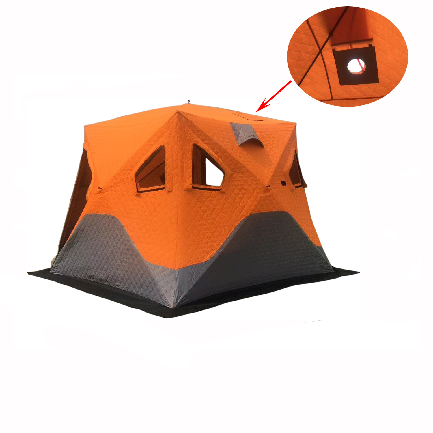 Winter Warm Ice Fishing Tent Instant Automatic Camping Winter Cube Fishing Insulated Thermal Tent