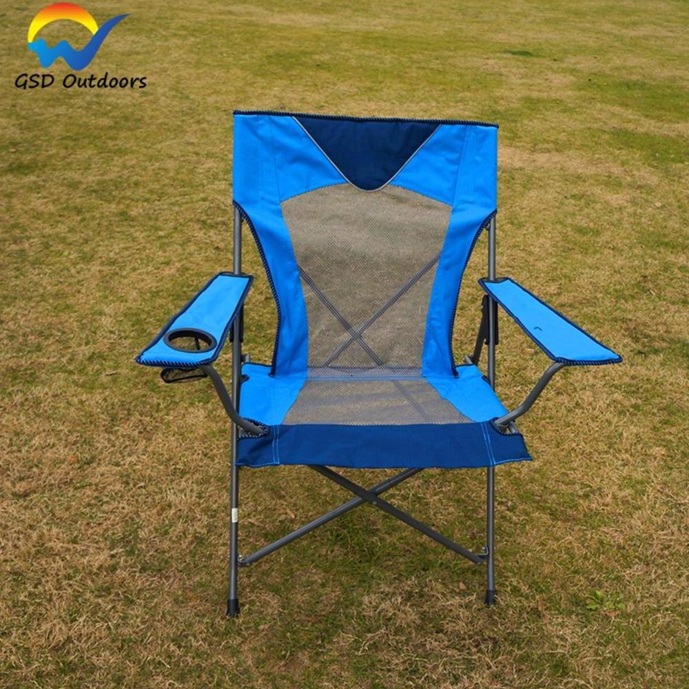 GSD Backrest Chair Outdoor Waterproof Camping Chair Foldable Adult Beach Chair with Armrest Holder and Storage Carry Bag