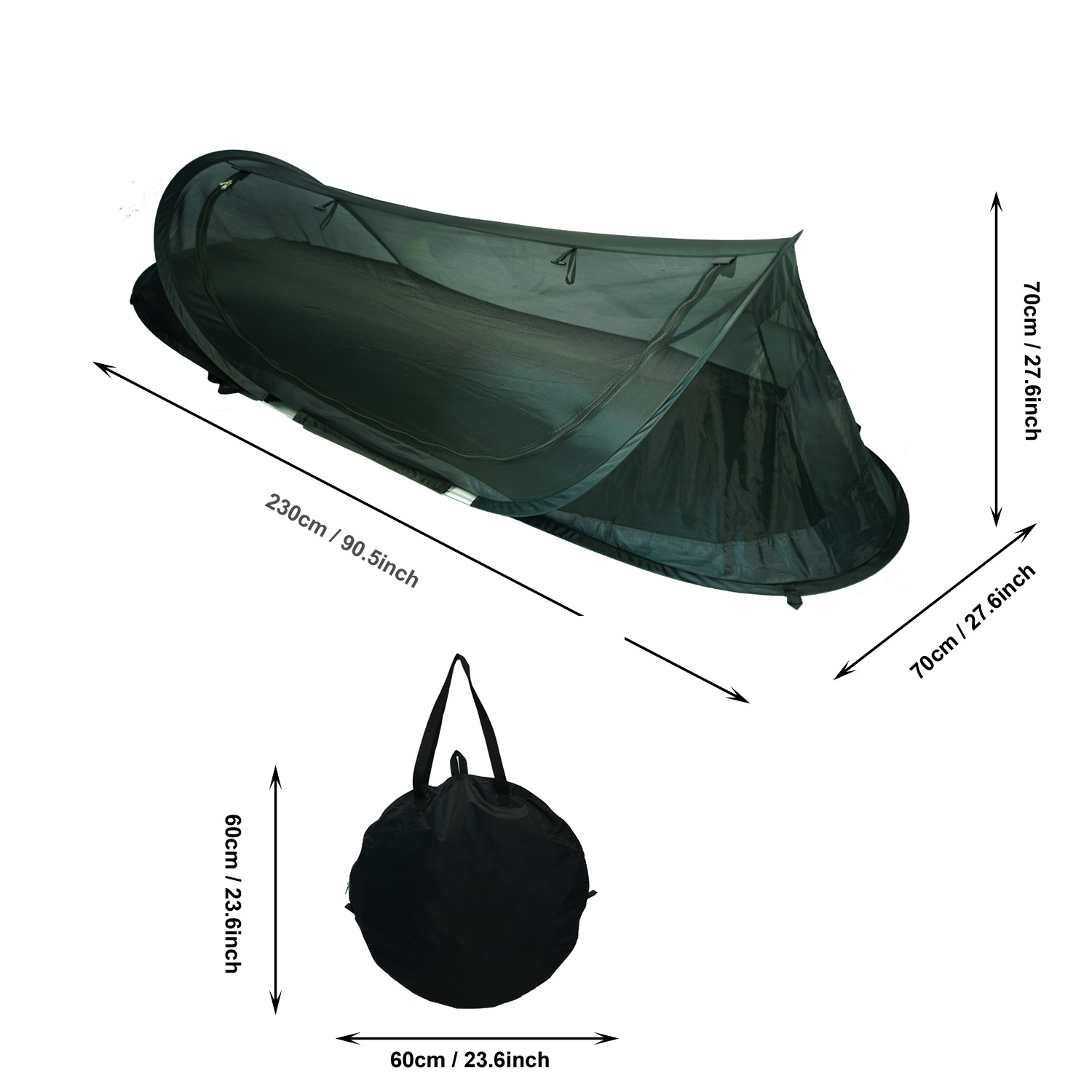 New Style Outdoor Ultralight Pop Up Folding Bed Tent With Sleeping Pad Camping Easy Set Up One Person Beach Mesh Tent For Hiking