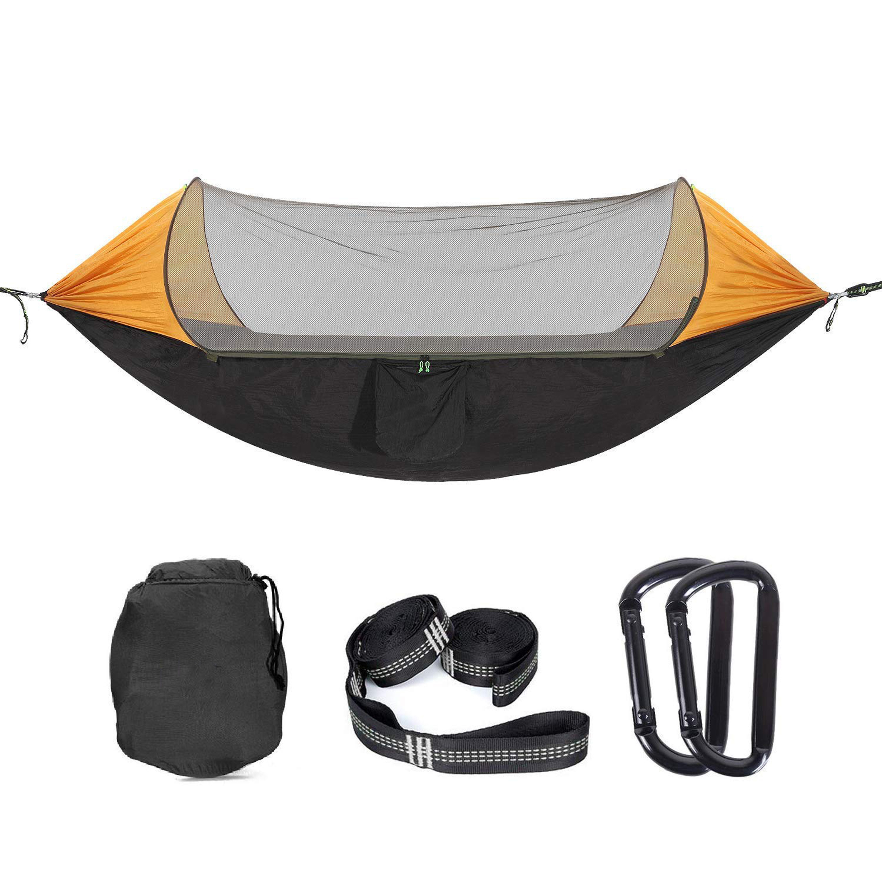 Outdoor Lightweight Camping Nylon Hammock with Mosquito Net Double Ultralight Compact Hiking Swing Parachute Hammock Equipment