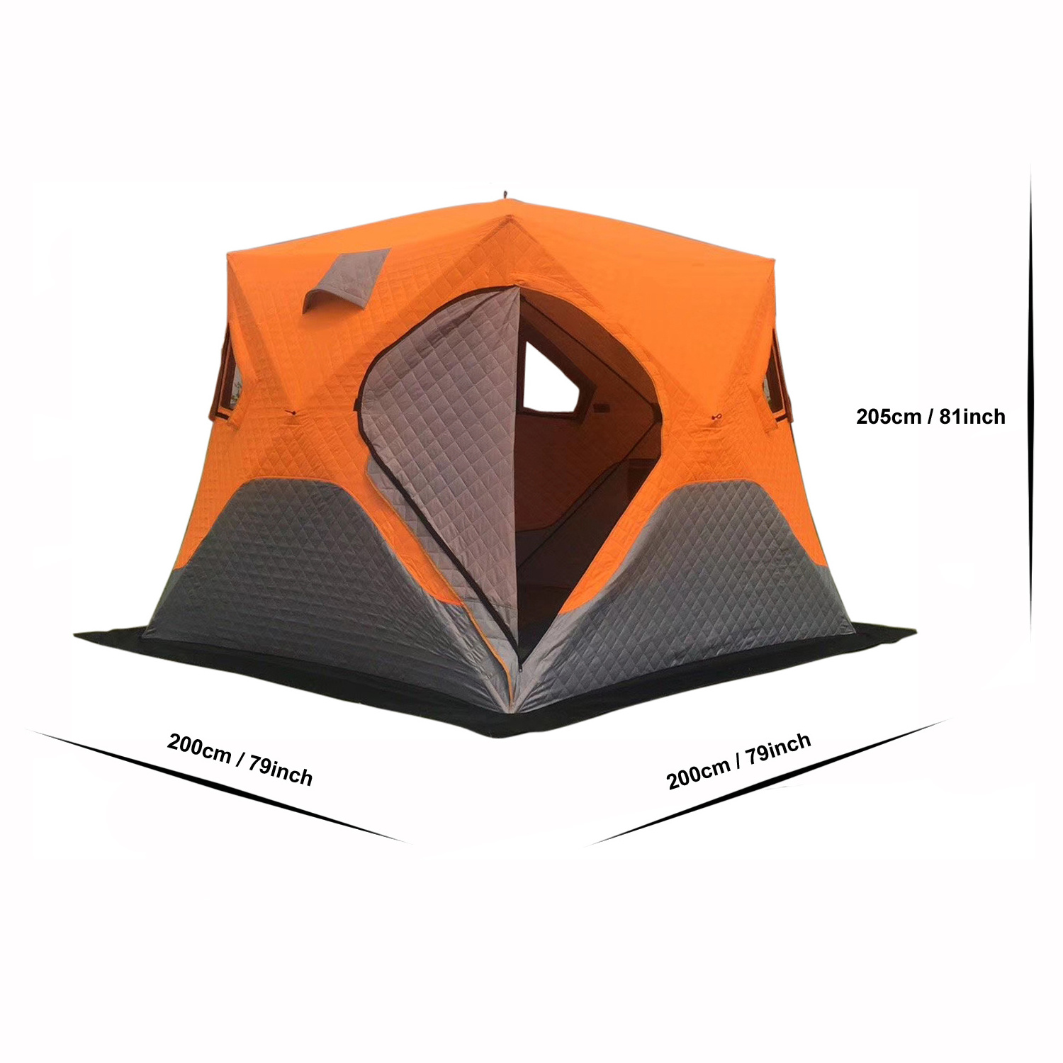 Winter Warm Ice Fishing Tent Instant Automatic Camping Winter Cube Fishing Insulated Thermal Tent