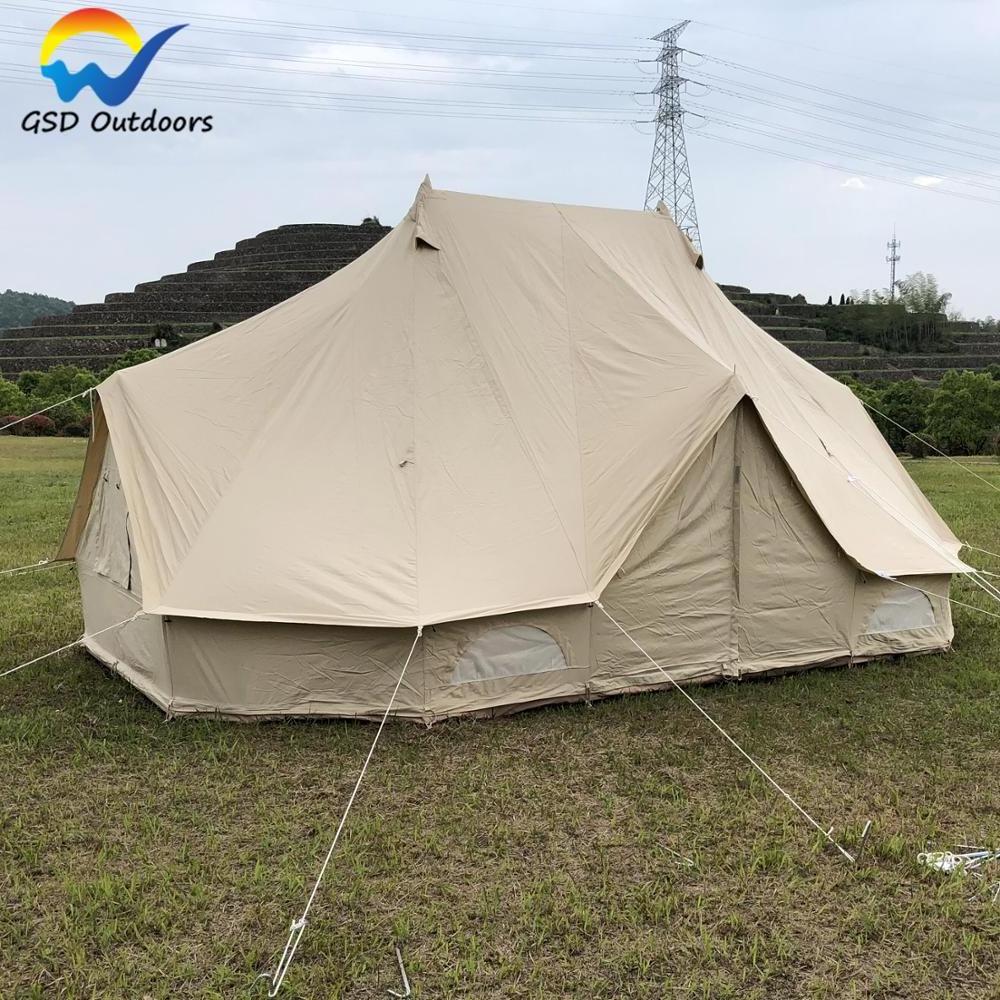 High Quality Outdoor Leisure Safari Tent Luxury Canvas Glamping Family Camping Tent Waterproof Large Glamping Tent Manufacturers