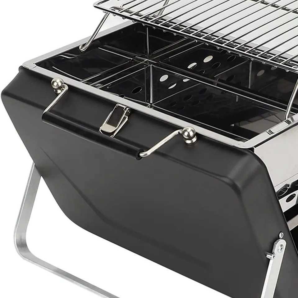 Portable Charcoal BBQ Grill Portable Charcoal Grill Non-Stick BBQ Grid Handheld Stainless Steel Park Grills For Outdoor Picnic