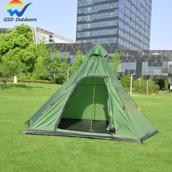 Wholesale Large Tipi Tent Outdoor Camping Tent 4 Person large Family Hexagon Pyramid Teepee Tent