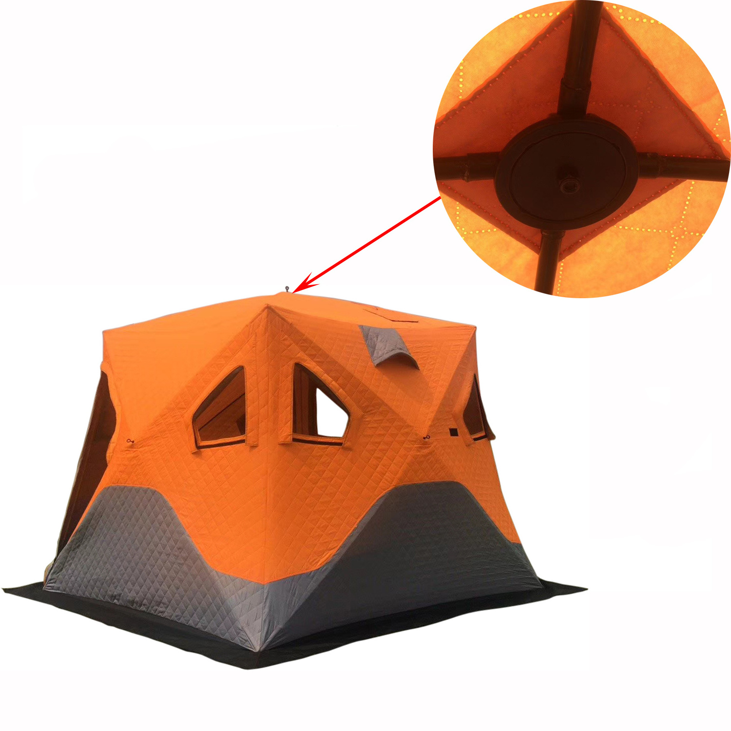 Winter Warm Ice Fishing Tent Instant Automatic Camping Winter Cube Fishing Insulated Thermal Tent