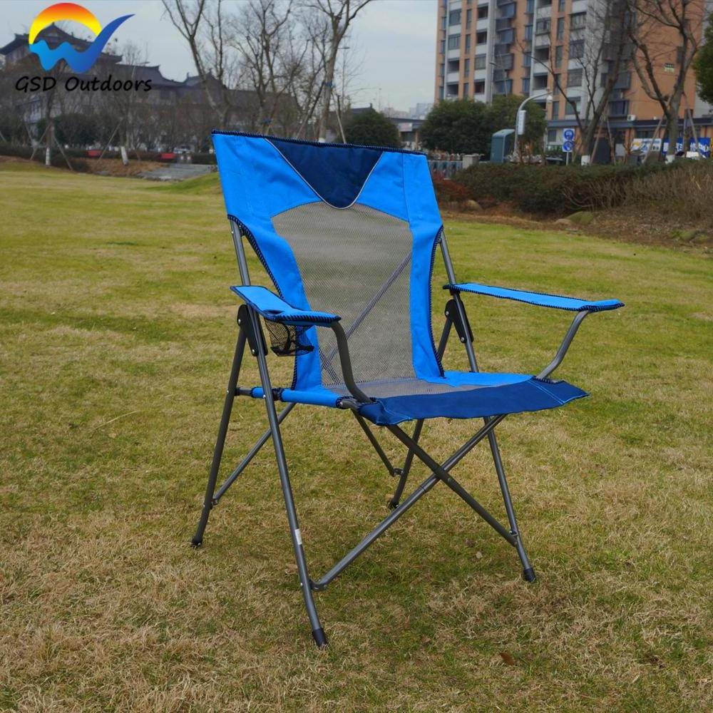 GSD Backrest Chair Outdoor Waterproof Camping Chair Foldable Adult Beach Chair with Armrest Holder and Storage Carry Bag