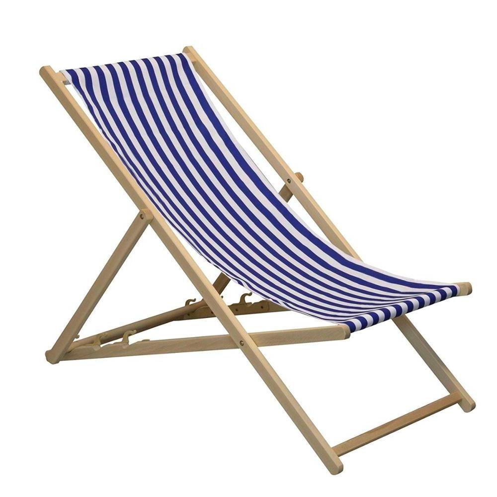 Outdoor Beech Wooden Foldable Beach Chair 100% Cotton Canvas Sunbed Classic Beech Multicolor Perfect wooden canvas Beach Chair