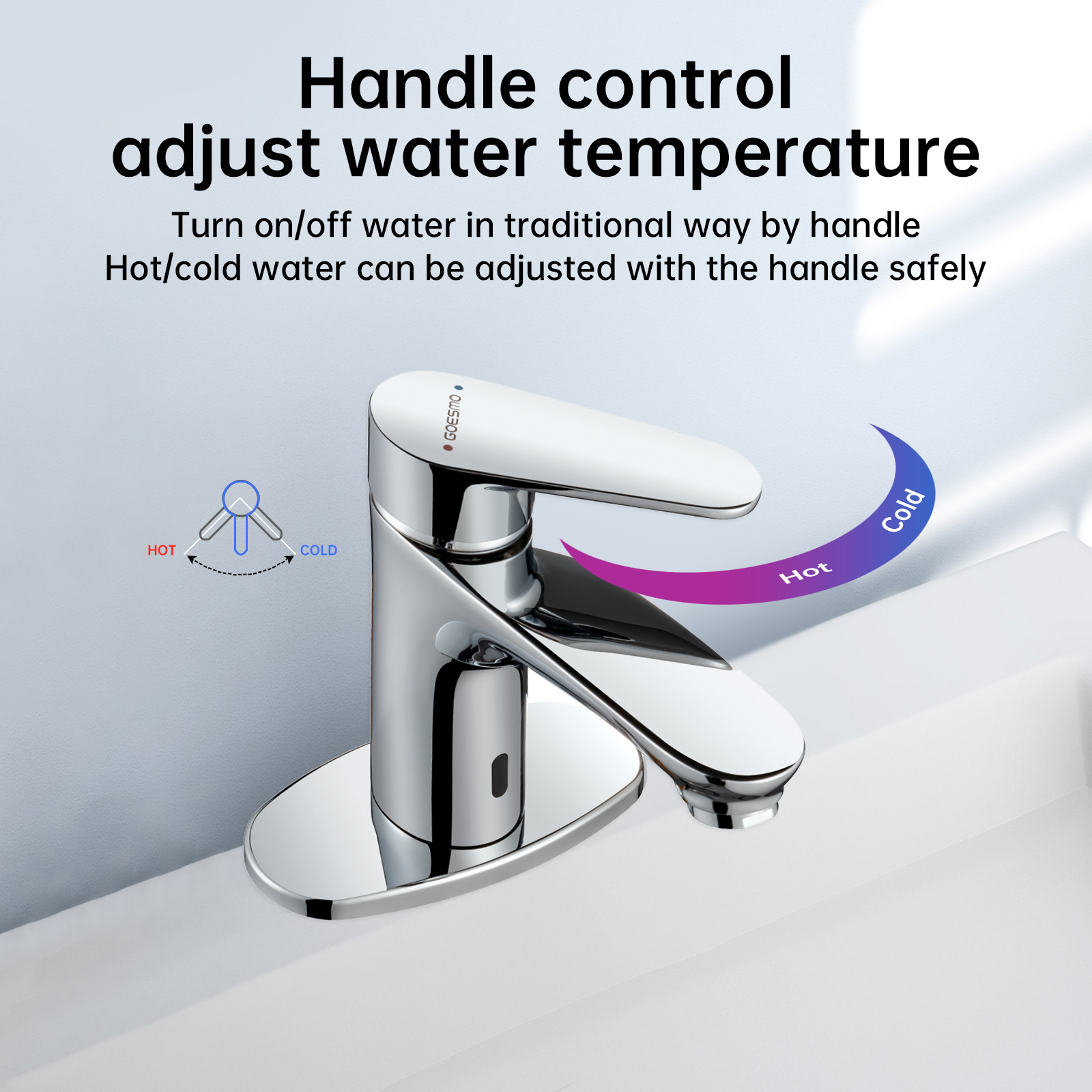 Touchless bathroom sink faucet automatic hands-free infrared faucet sensing chrome double sensor basin mixer faucet for bathroom