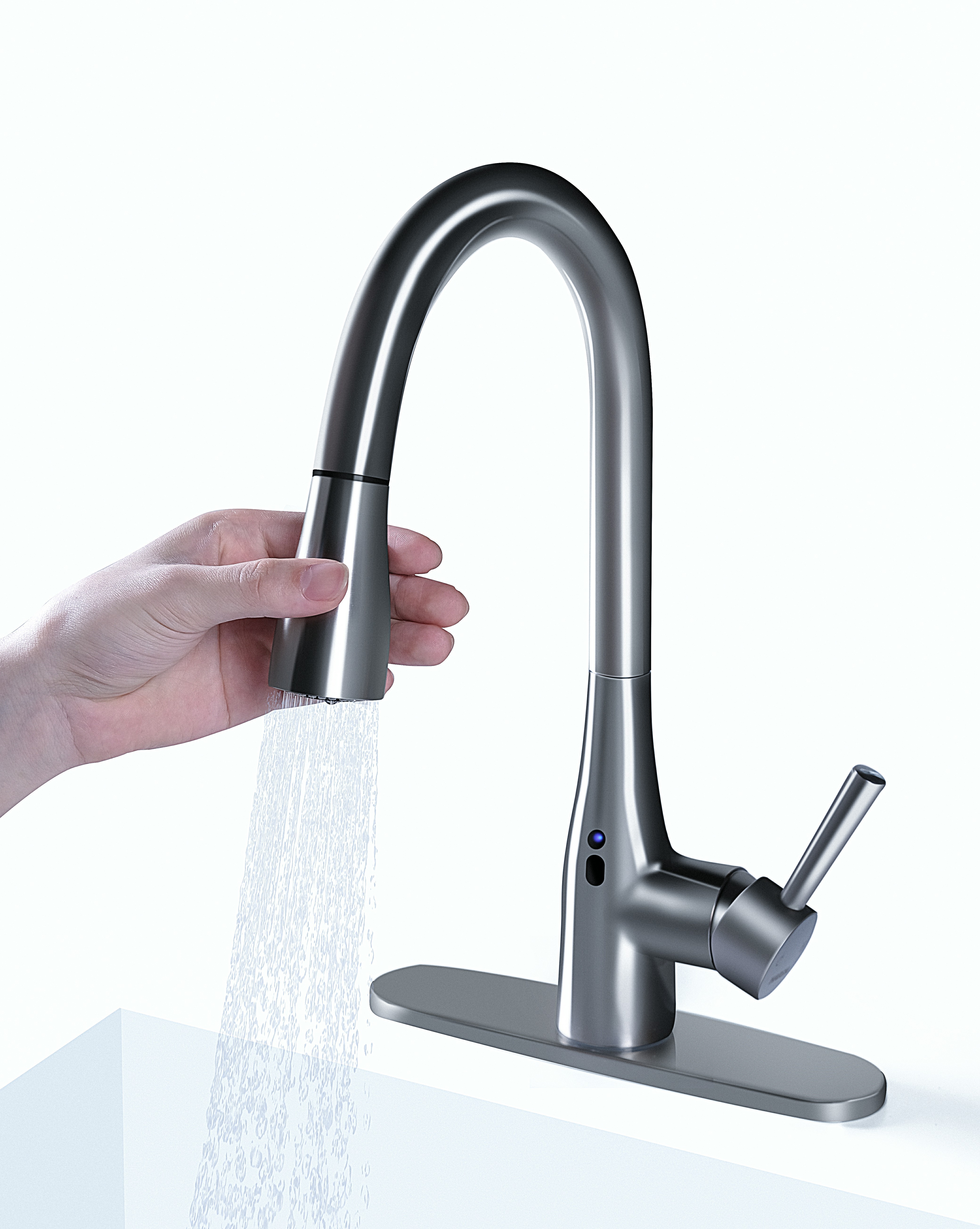 Water quality temperature monitoring kitchen faucet touch sensor smart sink water tap APP control motion sensor kitchen faucet