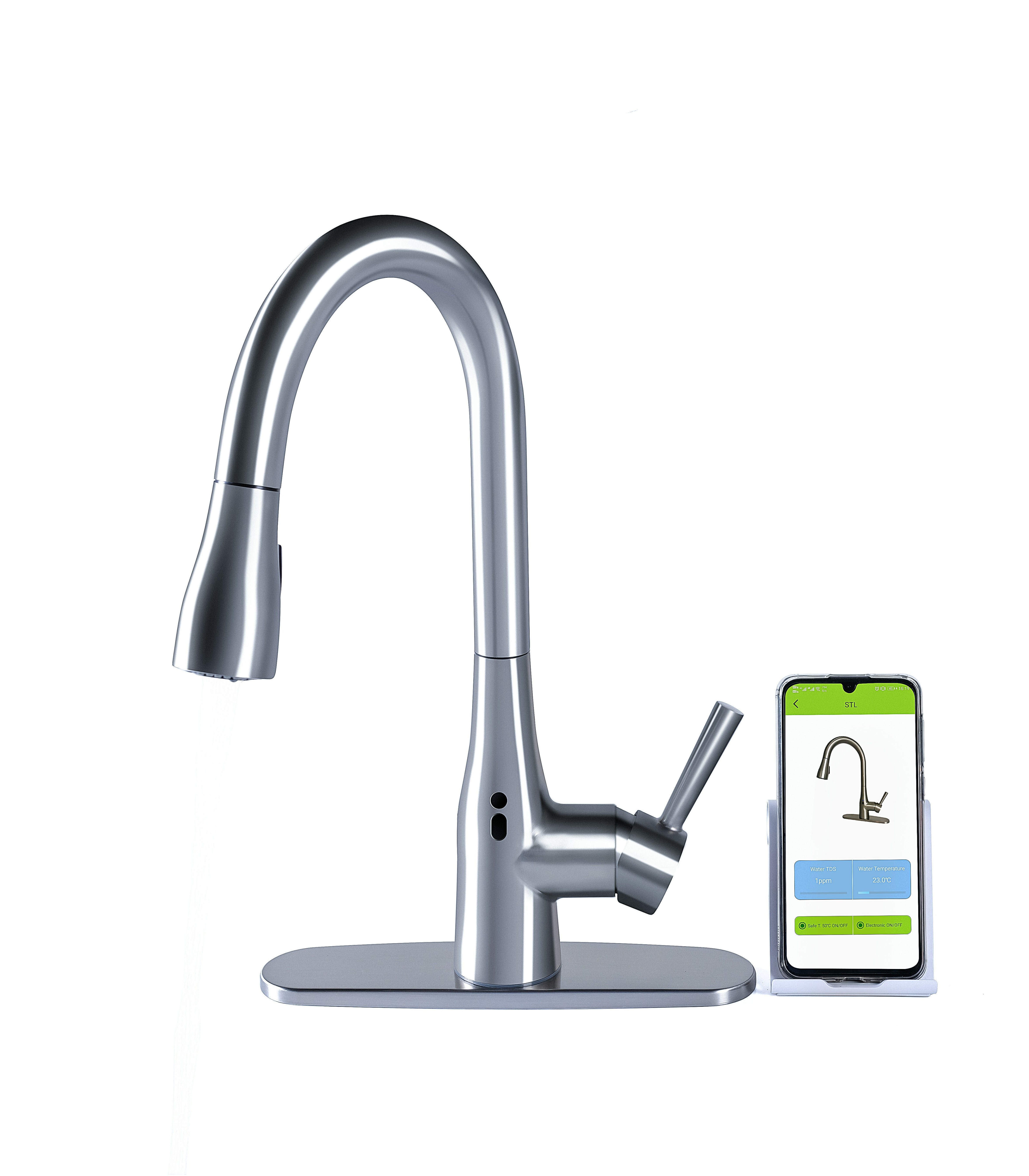 Water quality temperature monitoring kitchen faucet touch sensor smart sink water tap APP control motion sensor kitchen faucet