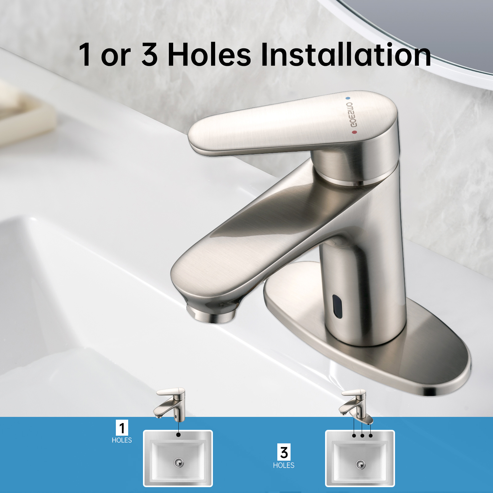 Automatic Sanitary Ware Faucet Single Handle Wash Basin Faucet Unique Design Automatic Shut Off Bathroom Faucet