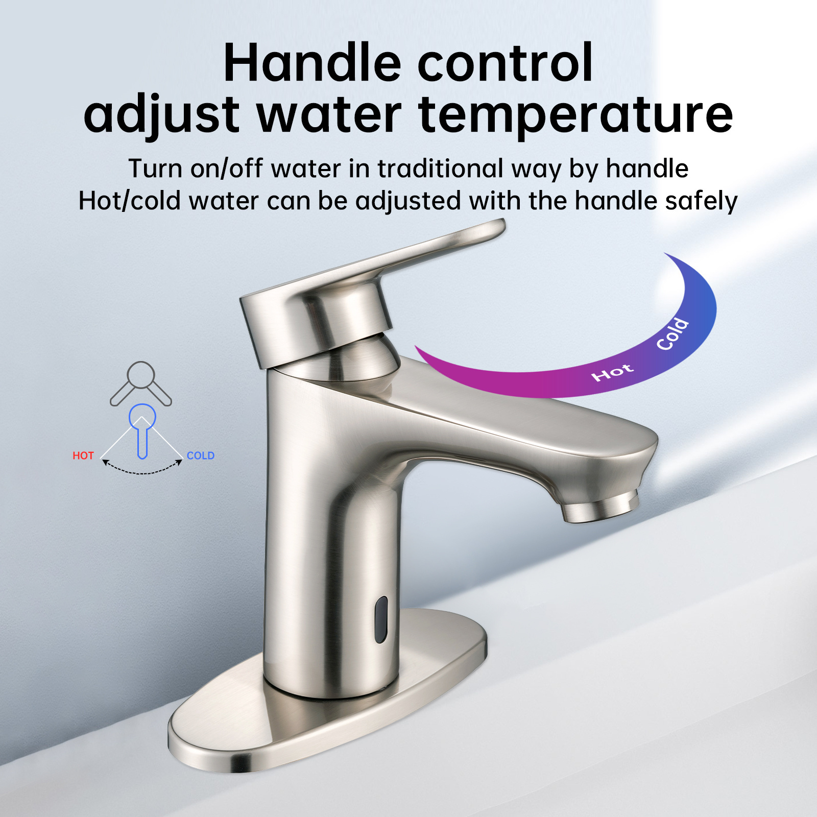 New Hotel Designer Basin Sensor Faucet Auto Vanity Faucet Automatic Touchless Bathroom Faucet Hot And Cold Water Mixer Taps