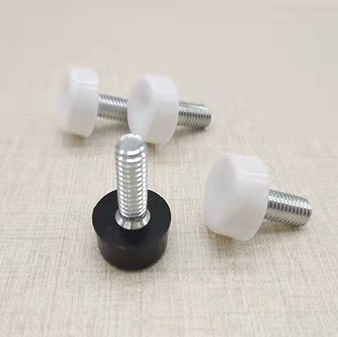 Plastic Nylon Clear and white Tubing Adjuster Screw Tilt Furniture Glide Chair Adjustable Leveling Feet Tube Insert with Thread