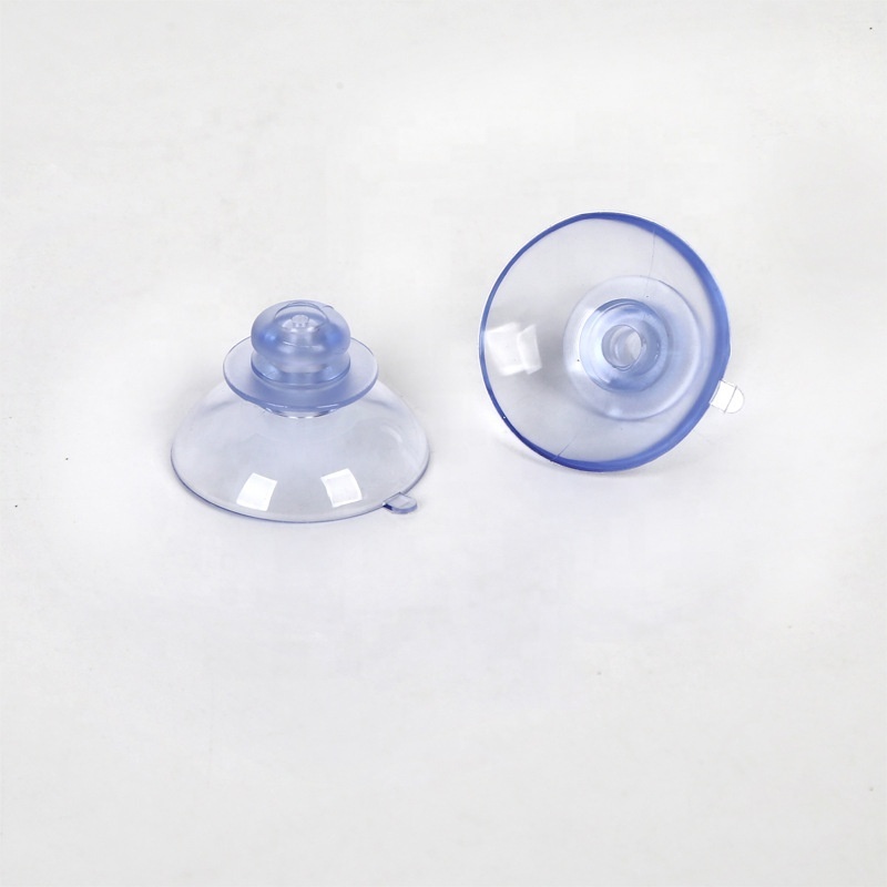 Mushroom Head Suction Cup with Double Brackets for Glass Table Wall / 40mm Clear PVC Double Neck Strong Sucker