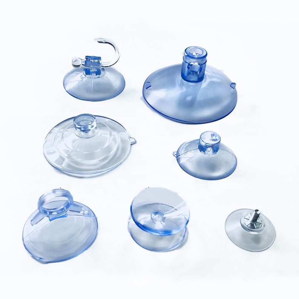 High Quality Transparent Suction Cups With Hook/Silicone Rubber Double Sided Suction Cup/Clear PVC Sucker for Glass Table Mirror