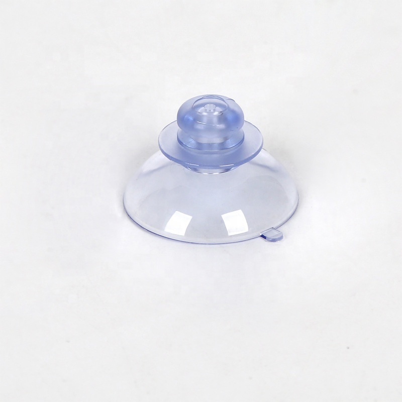 Mushroom Head Suction Cup with Double Brackets for Glass Table Wall / 40mm Clear PVC Double Neck Strong Sucker