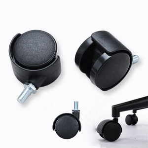 Furniture Black Plastic Casters with Brakes 360 Degree Rotation Wheels/Office Chair Nylon Plastic Replacement Castors