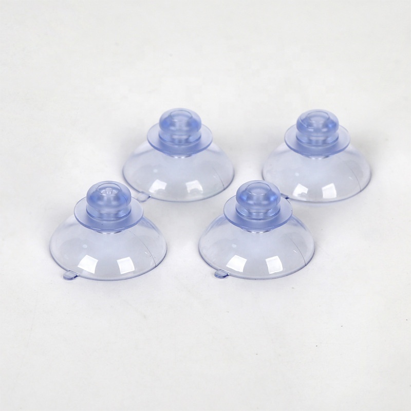 Mushroom Head Suction Cup with Double Brackets for Glass Table Wall / 40mm Clear PVC Double Neck Strong Sucker